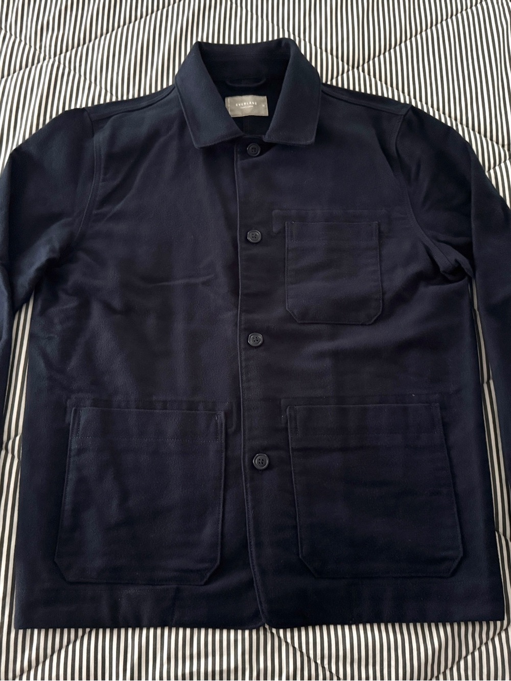 Everlane Men's Dark Navy Button-Up Shirt Jacket